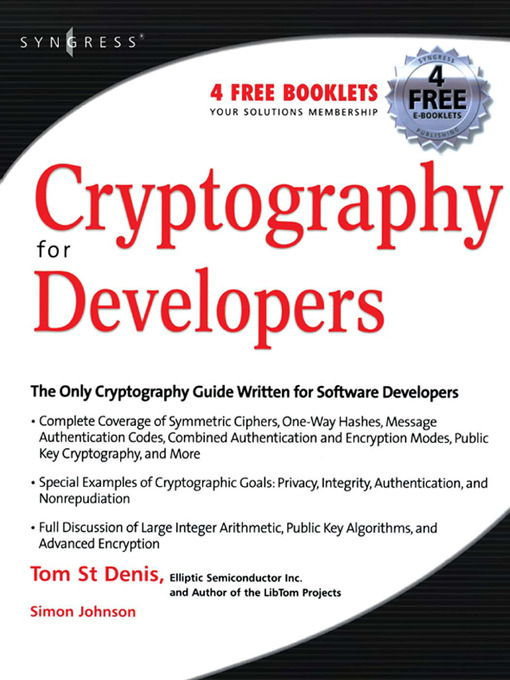 Title details for Cryptography for Developers by Tom St Denis - Available